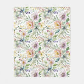 Hübsche pastellfarbene Blumenmuster Fleecedecke (Vorderseite)