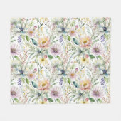 Hübsche pastellfarbene Blumenmuster Fleecedecke (Vorderseite (Horizontal))