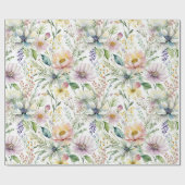 Hübsche pastellfarbene Blumenmuster Geschenkpapier (Flach)
