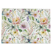 Hübsche pastellfarbene Blumenmuster Große Geschenktüte (Rückseite)