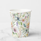Hübsche pastellfarbene Blumenmuster Pappbecher (Links)