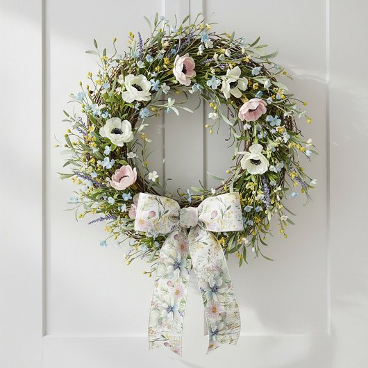 Hübsche pastellfarbene Blumenmuster Satinband