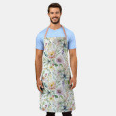 Hübsche pastellfarbene Blumenmuster Schürze (Getragen)