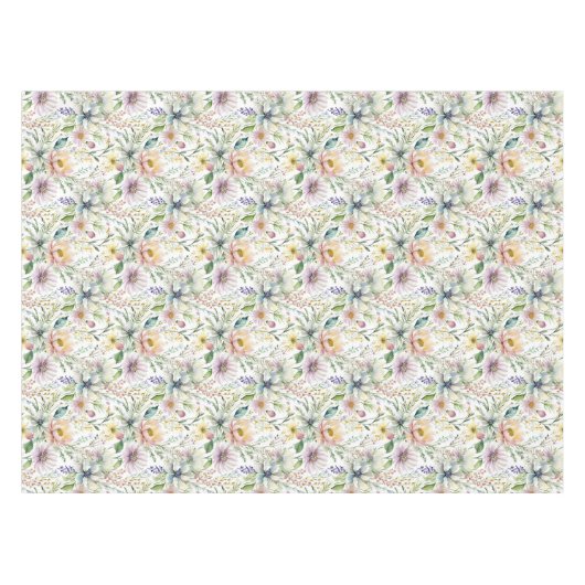 Hübsche pastellfarbene Blumenmuster Tischdecke (Vorderseite (Horizontal))