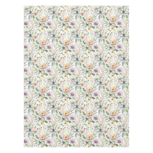 Hübsche pastellfarbene Blumenmuster Tischdecke (Vorderseite)