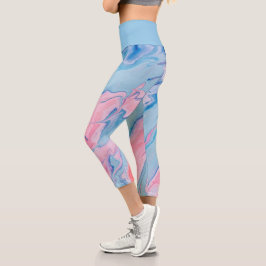 Hübsche pastellfarbene Farbe Capri Leggings