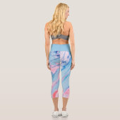 Hübsche pastellfarbene Farbe Capri Leggings (Rückseite)