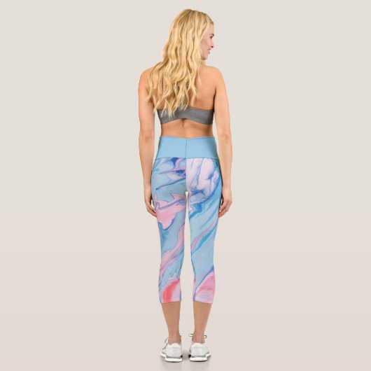 Hübsche pastellfarbene Farbe Capri Leggings (Rückseite)