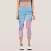 Hübsche pastellfarbene Farbe Capri Leggings (Vorderseite)