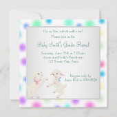 Hübsche Pastelllamm-Geschlechtsoffenlegung Einladung (Rückseite)