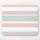 Hübsche Pastellmuster rosa, violette Streifen Mousepad (Vorne)