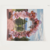 Hübsche Pastellpink-Ballon-Arch-Hängung Wandteppich (Vorderseite (Horizontal))