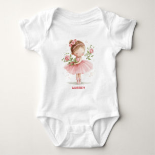 Hübsche Pastellrosa Kleine Ballerina Baby Strampler