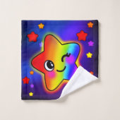 Hübsche Pastellsteine in der Kosmischen Galaxie Badhandtuch Set (Waschlappen)