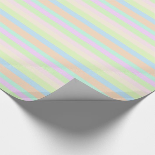 Hübsche Pastellstreifen Geschenkpapier (Ecke)