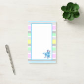 Hübsche Pastellstreifen und Blume Post-it Klebezettel (Büro)