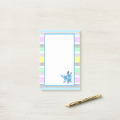 Hübsche Pastellstreifen und Blume Post-it Klebezettel (Auf Schreibtisch)