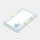 Hübsche Pastellstreifen und Blume Post-it Klebezettel (angewinkelt)