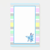 Hübsche Pastellstreifen und Blume Post-it Klebezettel (Vorderseite)