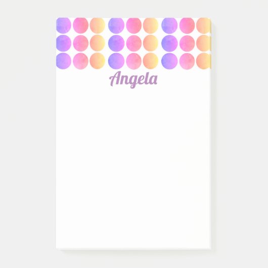 hübsche Pastelltöne personalisiert Post-it Klebezettel (Vorderseite)