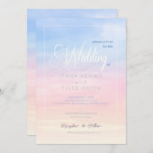 Hübsche Pastelwolken und Einladung zur Hochzeit (Vorne/Hinten)