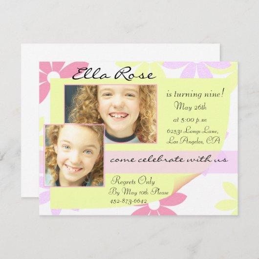 Hübsche Pasteten Einladung (Vorne/Hinten)