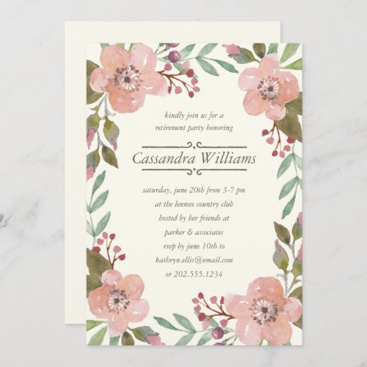 Hübsche Pasteten| Party für Blumenschutt Einladung (Vorne/Hinten)