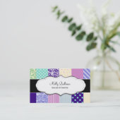 Hübsche Patchwork-Steppdecken-Geschäfts-Karten Visitenkarte (Stehend Vorderseite)