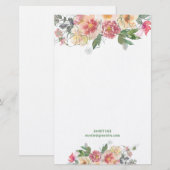 Hübsche Peach Blume Art Briefpapier (Vorne/Hinten)