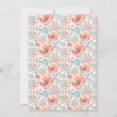 Hübsche Peach Blume Kinderdusche einladen Einladung (Rückseite)