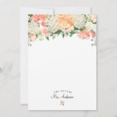 Hübsche Peach Floral Bridal Dusche Einladung (Rückseite)