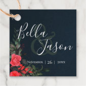 Hübsche Peach Gray Floral Script Typografy Wedding Geschenkanhänger (Vorderseite)