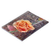 Hübsche Peach Prickly Birne Blume Notizblock (Linke Seite)