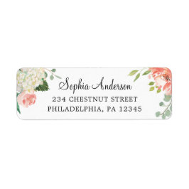 Hübsche Peach Return Address Label Hochzeit