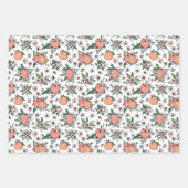 Hübsche Peaches & Gingham Mixed Patterns Geschenkpapier Set (Vorderseite)