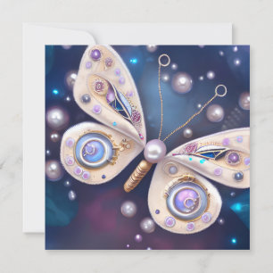 Hübsche Pearl Vintag Butterfly Card