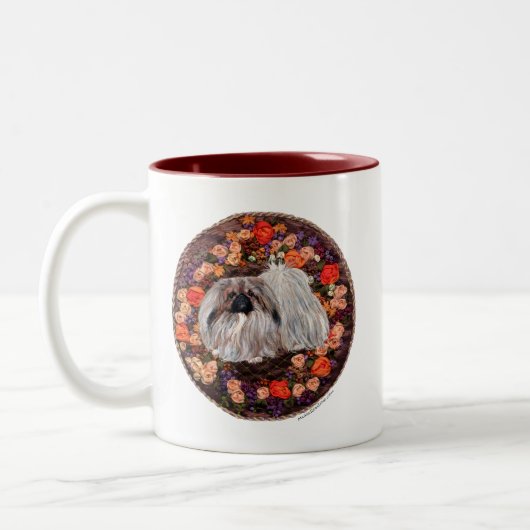 Hübsche Pekingese Blume Design Tasse (Links)