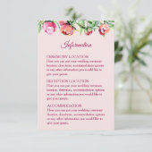 Hübsche Peonies Hochzeitskarten Begleitkarte (Stehend Vorderseite)