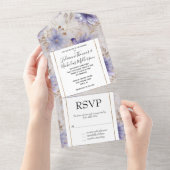 Hübsche Perlblumen All In One Einladung (Abreißen)