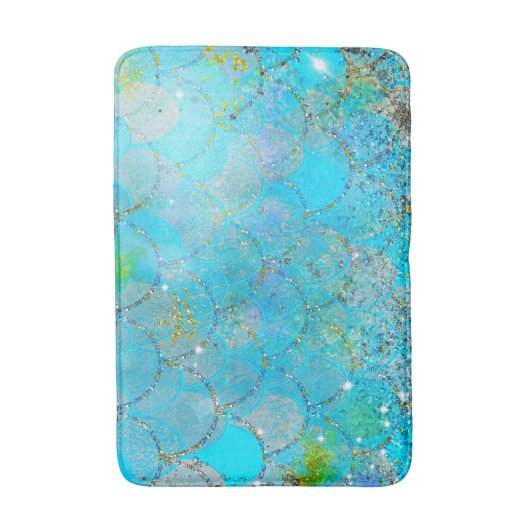 Hübsche Perlenschimmer-Meerjungenskala Badematte (Vorderseite Vertikal)