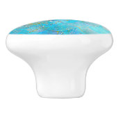 Hübsche Perlenschimmer-Meerjungenskala Keramikknauf (Seitenansicht)