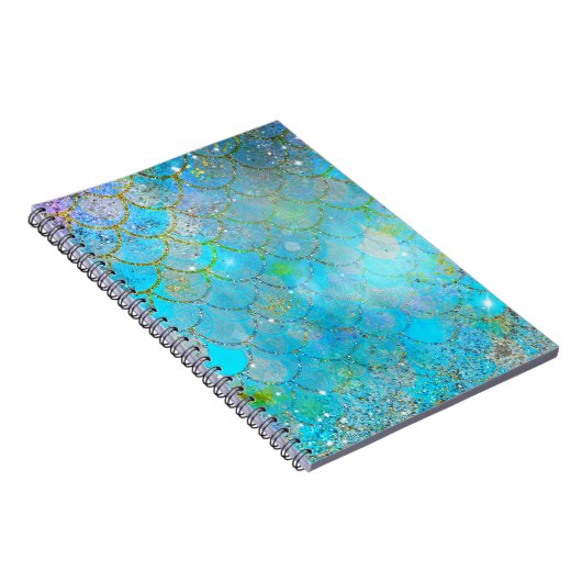 Hübsche Perlenschimmer-Meerjungenskala Notizblock (Rechte Seite)