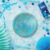 Hübsche Perlenschimmer-Meerjungenskala Pappteller (Party)