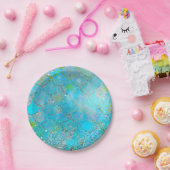 Hübsche Perlenschimmer-Meerjungenskala Pappteller (Party)