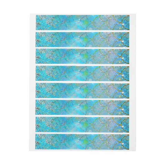 Hübsche Perlenschimmer-Meerjungenskala Rundum-Adressaufkleber (Bogen)