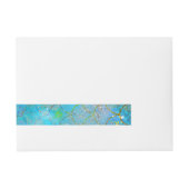 Hübsche Perlenschimmer-Meerjungenskala Rundum-Adressaufkleber (Vorderseite)