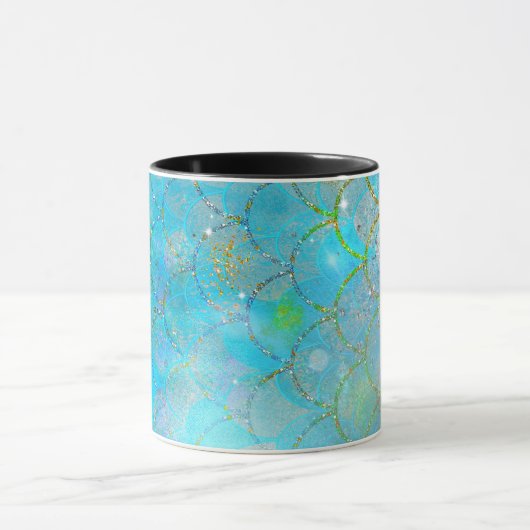 Hübsche Perlenschimmer-Meerjungenskala Tasse (Zentrum)