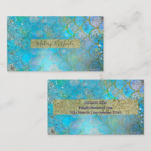 Hübsche Perlenschimmer-Meerjungenskala Visitenkarte (Vorne/Hinten)