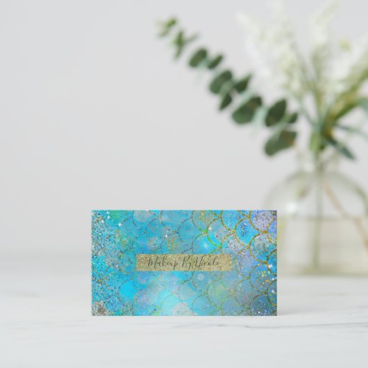 Hübsche Perlenschimmer-Meerjungenskala Visitenkarte (Stehend Vorderseite)