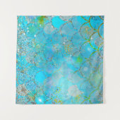 Hübsche Perlenschimmer-Meerjungenskala Wandteppich (Vorderseite (Horizontal))